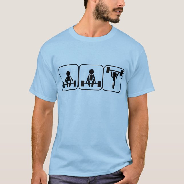 Weightlifting in den Symbolen T-Shirt (Vorderseite)