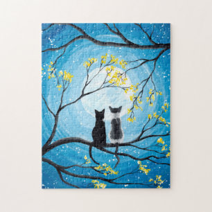 Weiher Mond mit Katzen