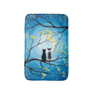 Weiher Mond mit Katzen Badematte