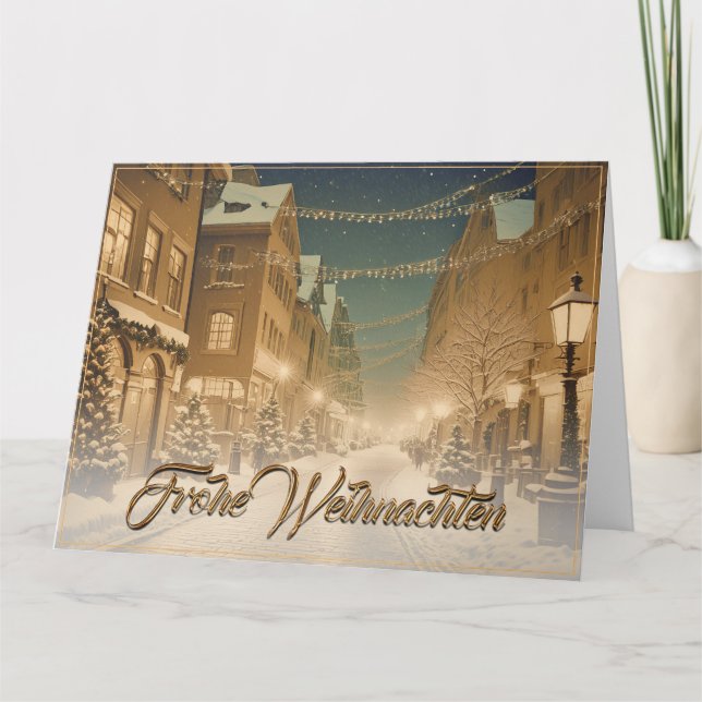 Weihlich naverschneite Straßen einer Innenstadt Karte (Vorderseite)