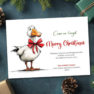 Weihnacht alberner Gans launiger Humor Grußkarte Feiertagskarte