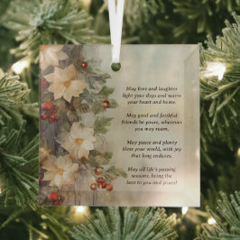 Weihnacht irischer Segen | Hübsche Winter-Blume Ornament Aus Glas