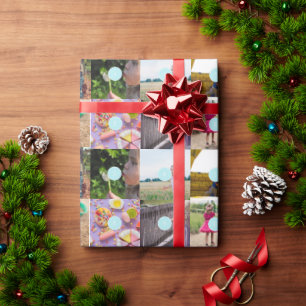 Weihnachten 10 Fotos Collage Wrapping Paper Geschenkpapier