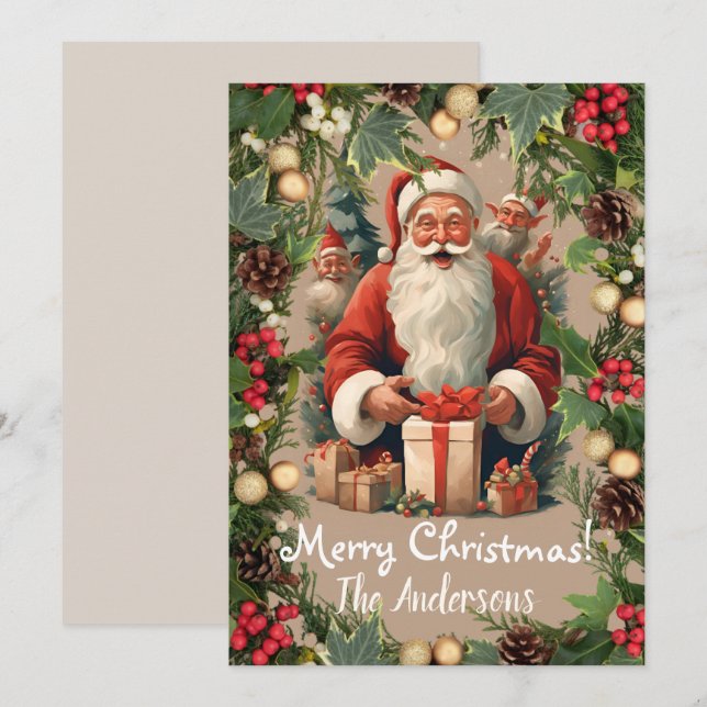 Weihnachten 10 Frohe Weihnachten! Weihnachtskarte Einladung (Vorne/Hinten)