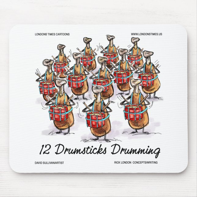 Weihnachten 12 Drumsticks Drumming Geschenke & T-S Mousepad (Vorne)