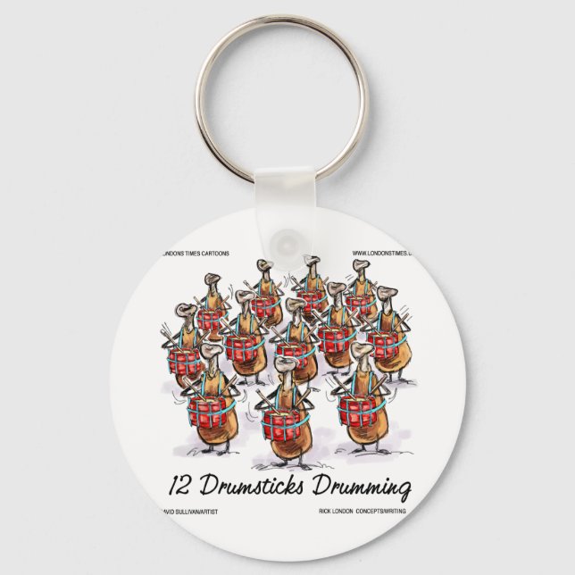 Weihnachten 12 Drumsticks Drumming Geschenke & T-S Schlüsselanhänger (Vorderseite)