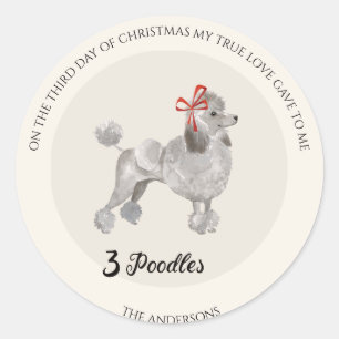 Weihnachten 12 Hunde Weihnachten 12 Tagesdritter Runder Aufkleber