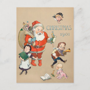 Weihnachten 1901 Weihnachtsmann und Kind