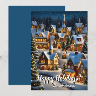 Weihnachten 1 Dorf, glückliche Ferien, Weihnachtsk Einladung