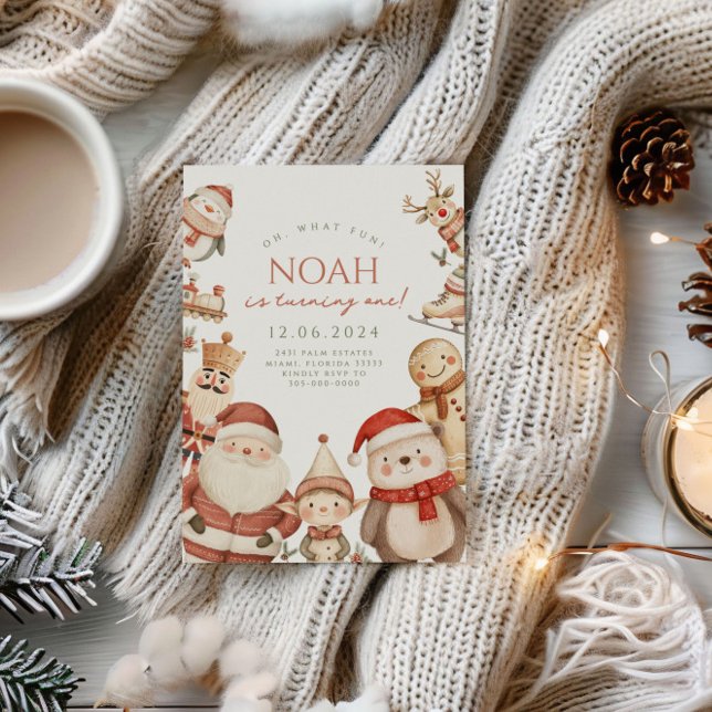 Weihnachten 1. Geburtstag Einladung für Jungen Win (Von Creator hochgeladen)