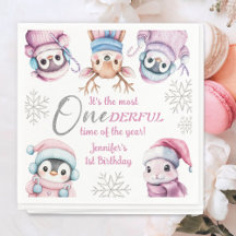 Weihnachten 1. Geburtstag Niedlich Pink Winter Tie