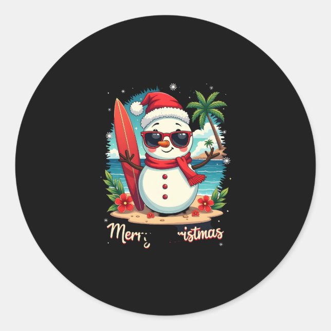 Weihnachten (1) runder aufkleber (Vorderseite)