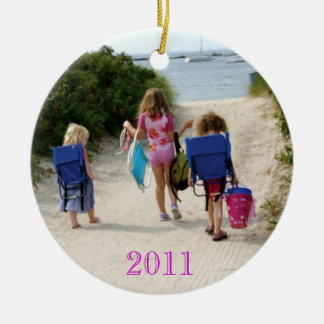 Weihnachten 2011 am Strand Keramikornament