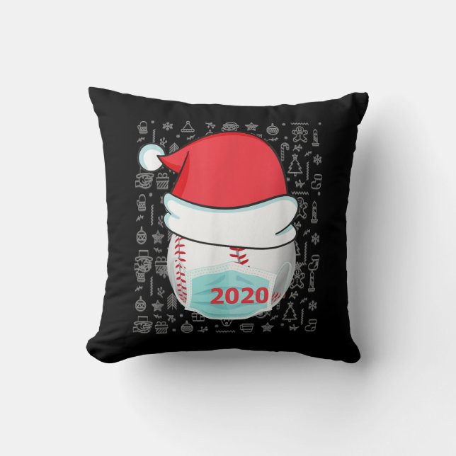 Weihnachten 2020 Baseball-Weihnachtsmannmütze Kissen (Vorderseite)