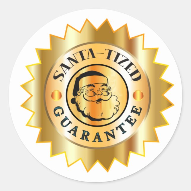 Weihnachten 2020 Covid Santa-tized Gold Siegel Runder Aufkleber (Vorderseite)