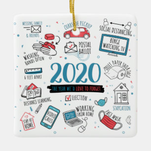 Weihnachten 2020 im Quarantäne Keramikornament