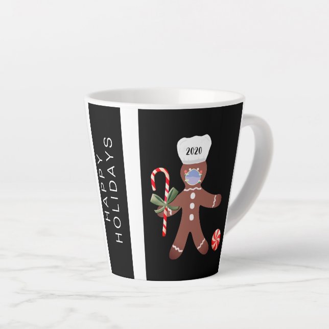 Weihnachten 2020 Lebkuchenmann in Gesichtsmaske Milchtasse (Rechte Ecke)