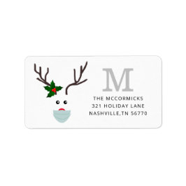 Weihnachten 2020 Rentiermaske-Adresse Adressaufkleber
