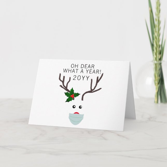Weihnachten 2020 Rentiermaske Karte (Vorderseite)
