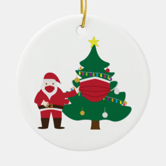 Weihnachten 2020 Weihnachten und dekorierter Baum Keramik Ornament