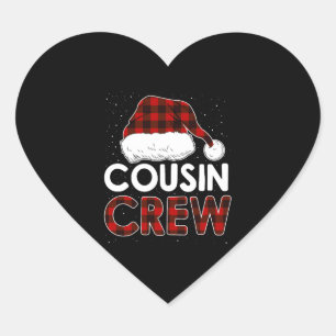 Weihnachten 2021 Cousin Crew Herz-Aufkleber