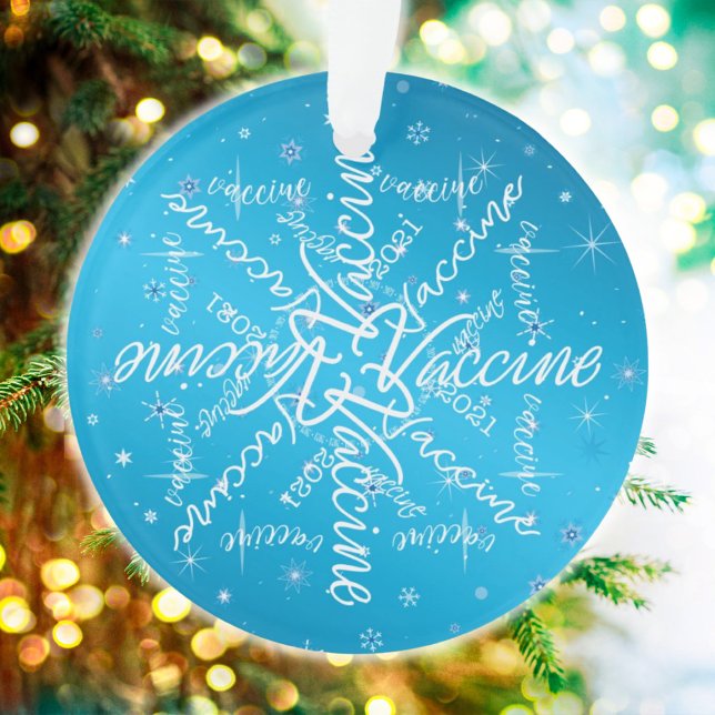 Weihnachten 2021 Covid Vaccine Snowflake Typografi Ornament (Von Creator hochgeladen)