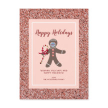 Weihnachten 2021 Rosa Glitzer Lebkuchen Mann