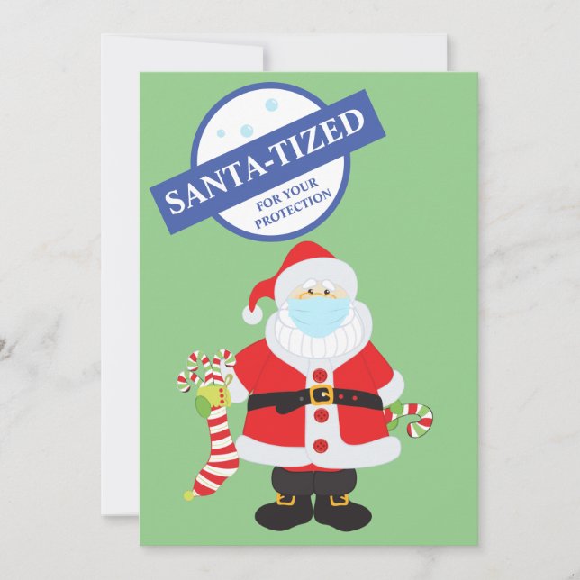 Weihnachten 2021 Santa-tized Santa Face Mask Spaß (Vorderseite)