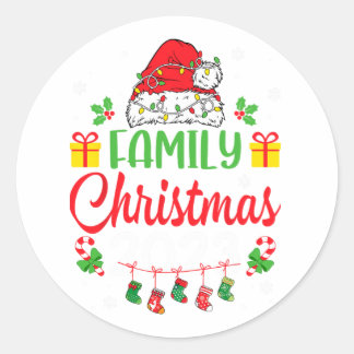 Weihnachten 2023 Cousin Crew Weihnachtsmannmütze M Runder Aufkleber