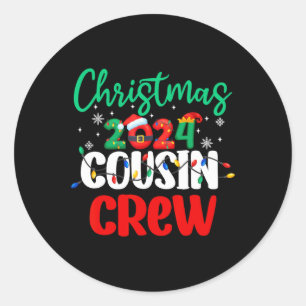 Weihnachten 2024 Cousin Crew Matching Squad S Runder Aufkleber