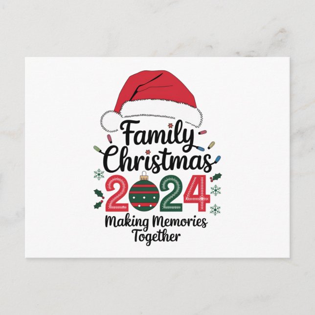 Weihnachten 2024 Erinnerungen zusammenbauen Postkarte (Vorderseite)