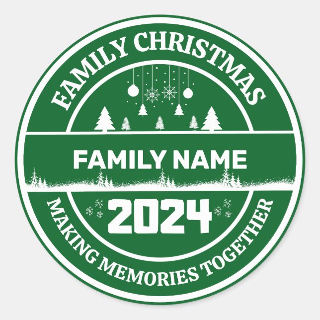 Weihnachten 2024 | Erinnerungen zusammenführen Runder Aufkleber (Vorderseite)
