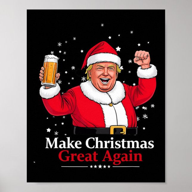 Weihnachten 2024 Funny Trump und Bier Weihnachten  Poster (Vorne)