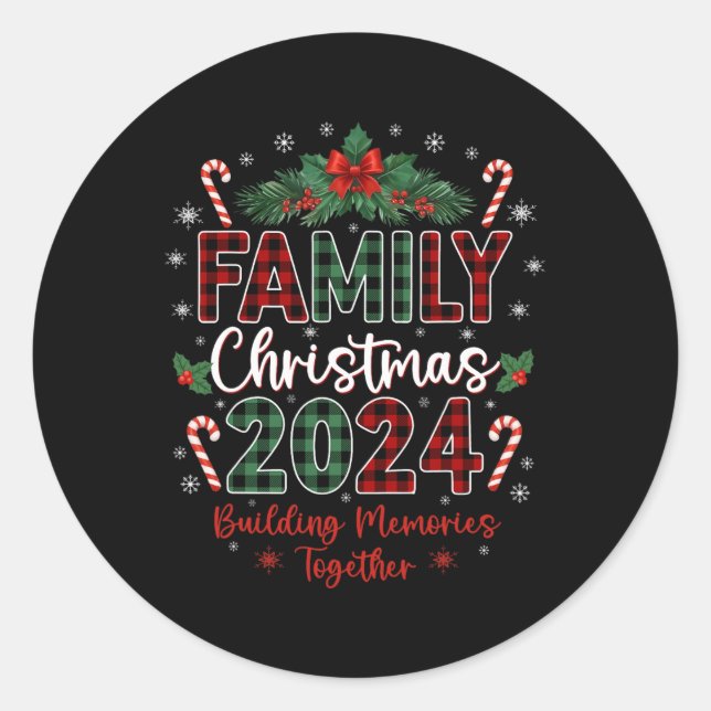 Weihnachten 2024 Gruppe Matching Xmas Squad Runder Aufkleber (Vorderseite)