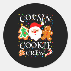 Weihnachten 2025 Cousin-Kekse-Back-Crew-Squad-Fam Runder Aufkleber