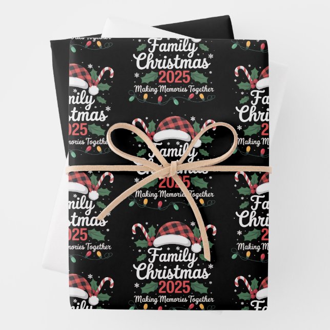 Weihnachten 2025 Crew Gruppe Matching Family Geschenkpapier Set (Beispiel)