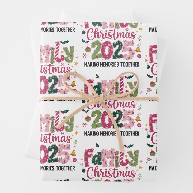 Weihnachten 2025 Erinnerungen zusammenbauen Geschenkpapier Set (Beispiel)
