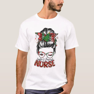 Weihnachten 2025 Messy Bun Santa s T-Shirt