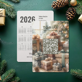 Weihnachten 2026 Kalender QR Code Business Card