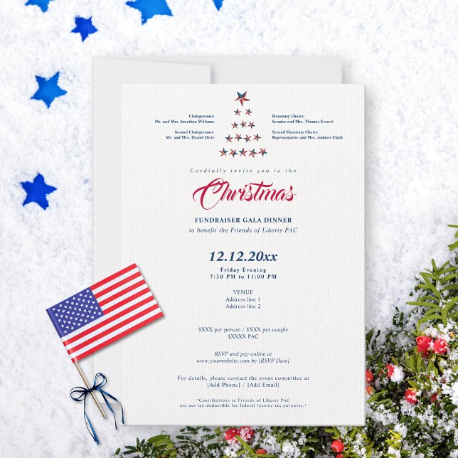 Weihnachten 2026 Politische Fundraiser Gala Abende Einladung (Christmas 2026 Political Fundraiser Gala Dinner Republican Democrat Bipartisan Kickoff Event)