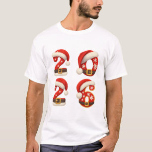 Weihnachten 2026 Santa Zahlen Paar T-Shirt Design