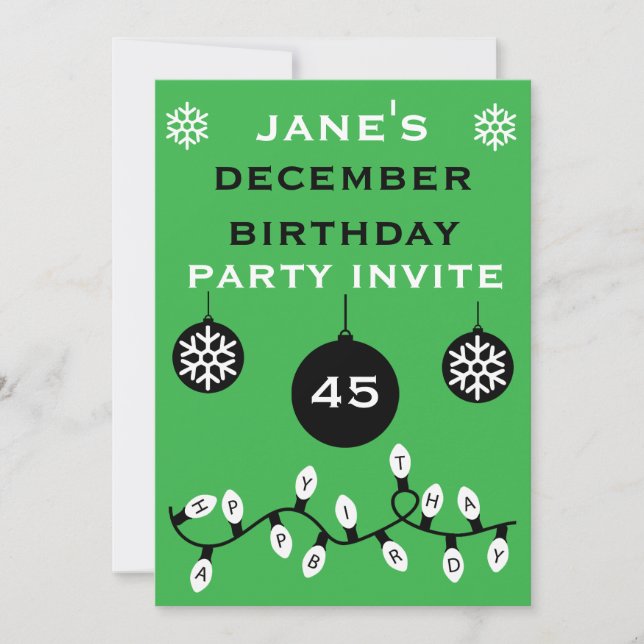 Weihnachten 24. Dezember Geburtstag Einladung (Vorderseite)