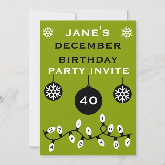 Weihnachten 24. Dezember Geburtstag Einladung (Vorderseite)