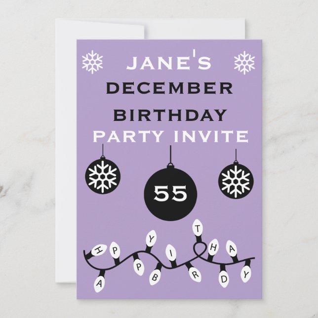 Weihnachten 24. Dezember Geburtstag Einladung (Vorderseite)