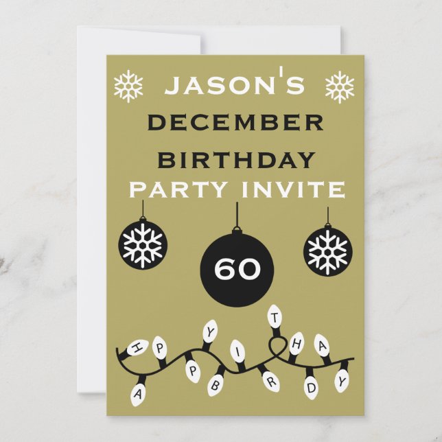 Weihnachten 24. Dezember Geburtstag Einladung (Vorderseite)