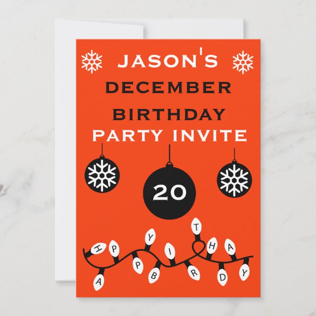 Weihnachten 24. Dezember Geburtstag Einladung (Vorderseite)