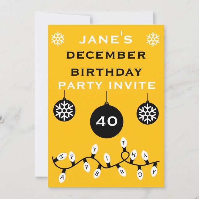 Weihnachten 24. Dezember Geburtstag Einladung (Vorderseite)