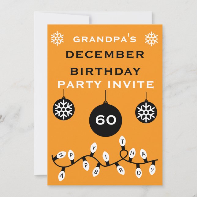 Weihnachten 24. Dezember Geburtstag Einladung (Vorderseite)