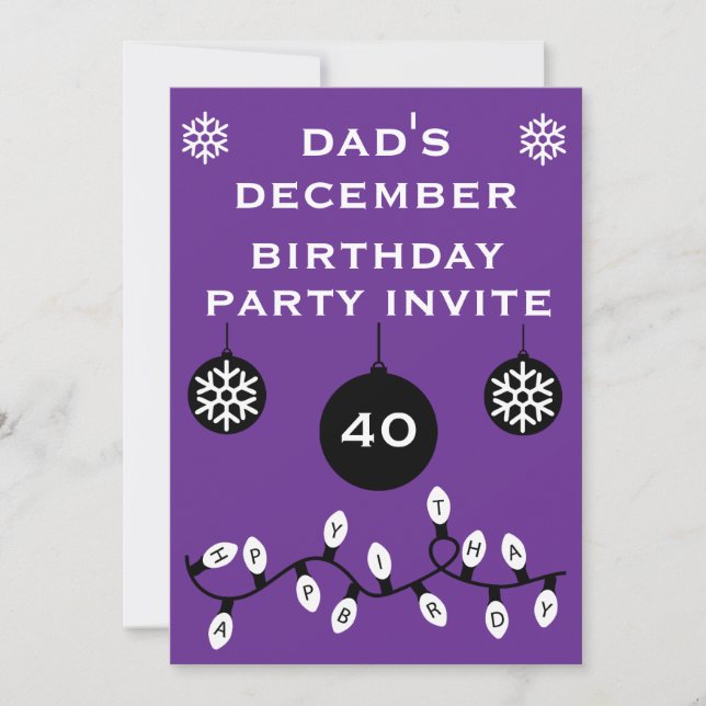 Weihnachten 24. Dezember Geburtstag Einladung (Vorderseite)