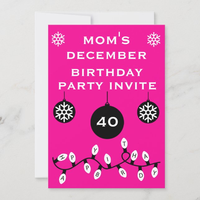 Weihnachten 24. Dezember Geburtstag Einladung (Vorderseite)